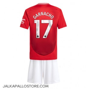 Manchester United Alejandro Garnacho #17 Kotipaita Lapsille 2024-25 Lyhythihainen (+ shortsit)